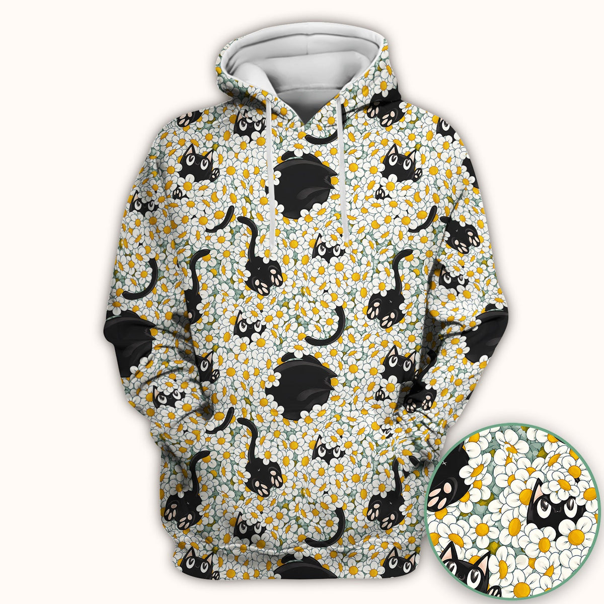 Daisy Black Cat Nurse Scrub Top
