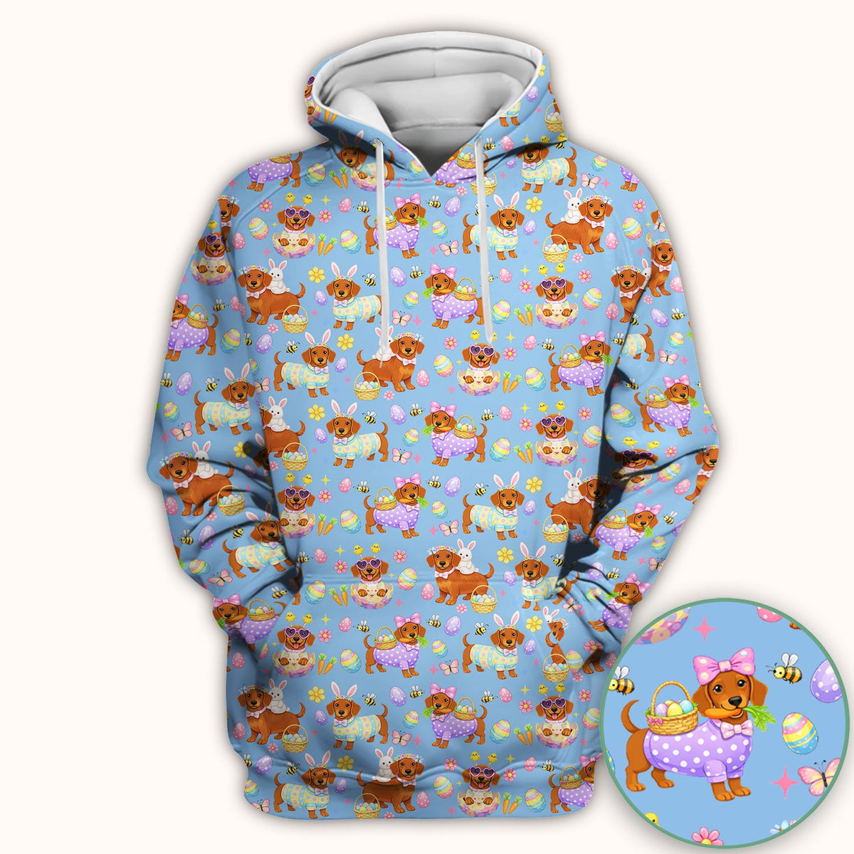 Easter Dachshund Nurse Scrub Top