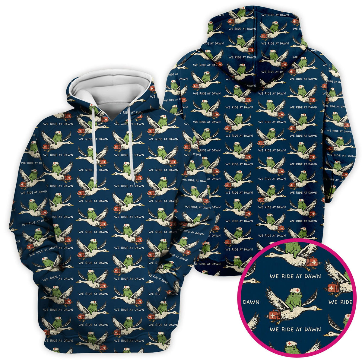 Frog Riding Goose Nurse Scrub Top