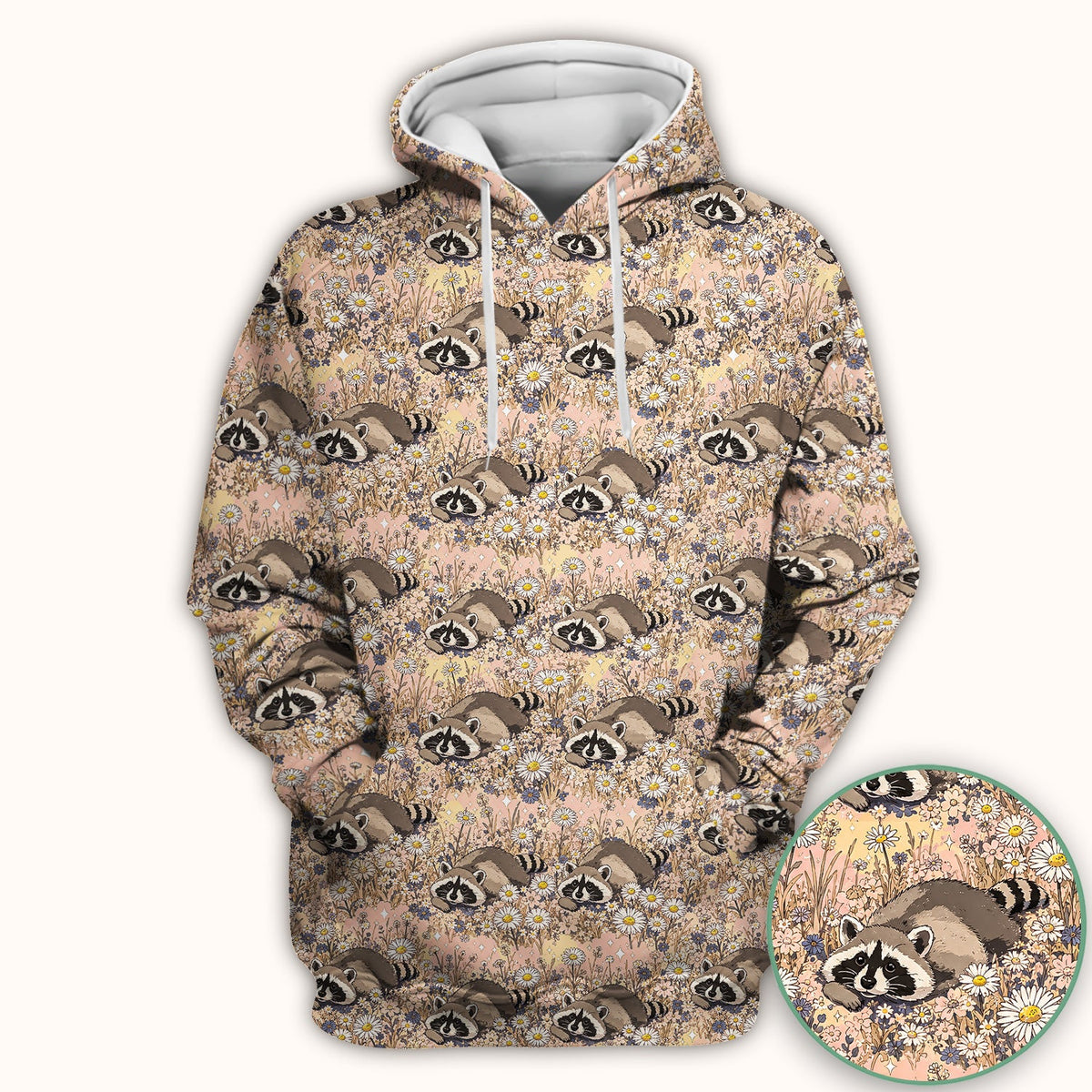 Raccoon Wildflower Meadow Nurse Scrub Top