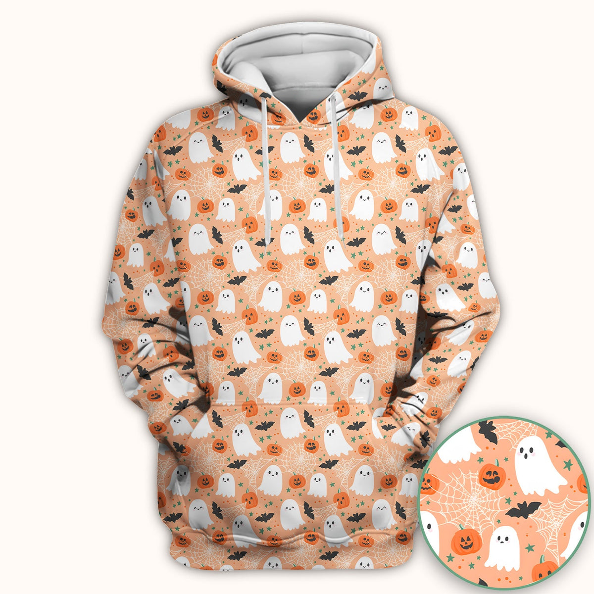 Halloween Ghost Pumpkin Nurse Scrub Top