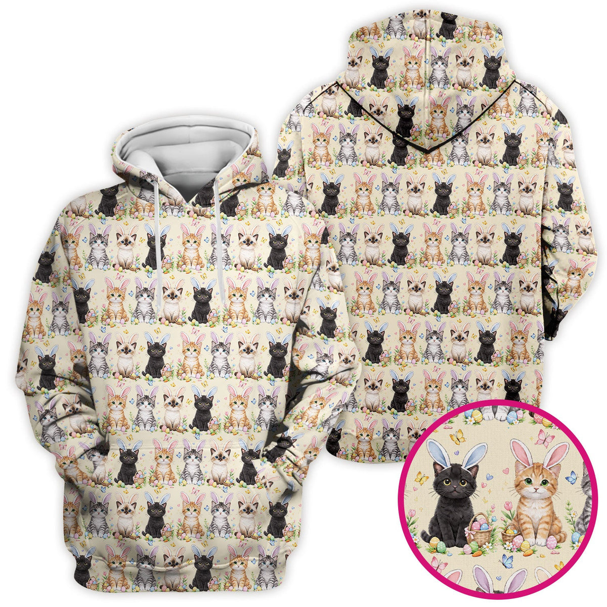Kitten Bunny Ears Nurse Scrub Top - Easter Gift