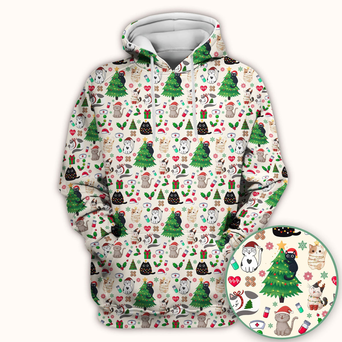 Christmas Pet Nurse Scrub Top