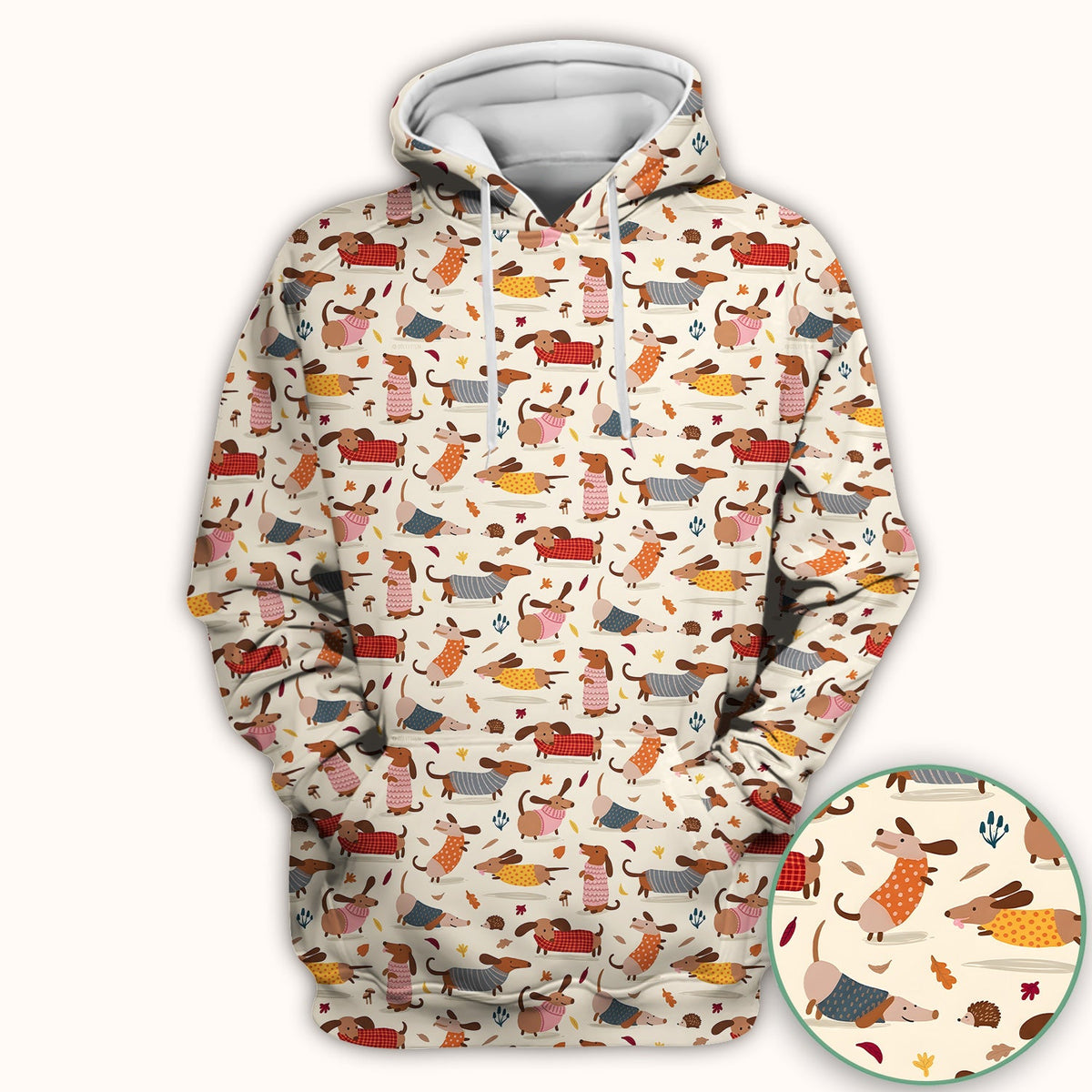 Cute Autumn Dachshund Nurse Scrub Top