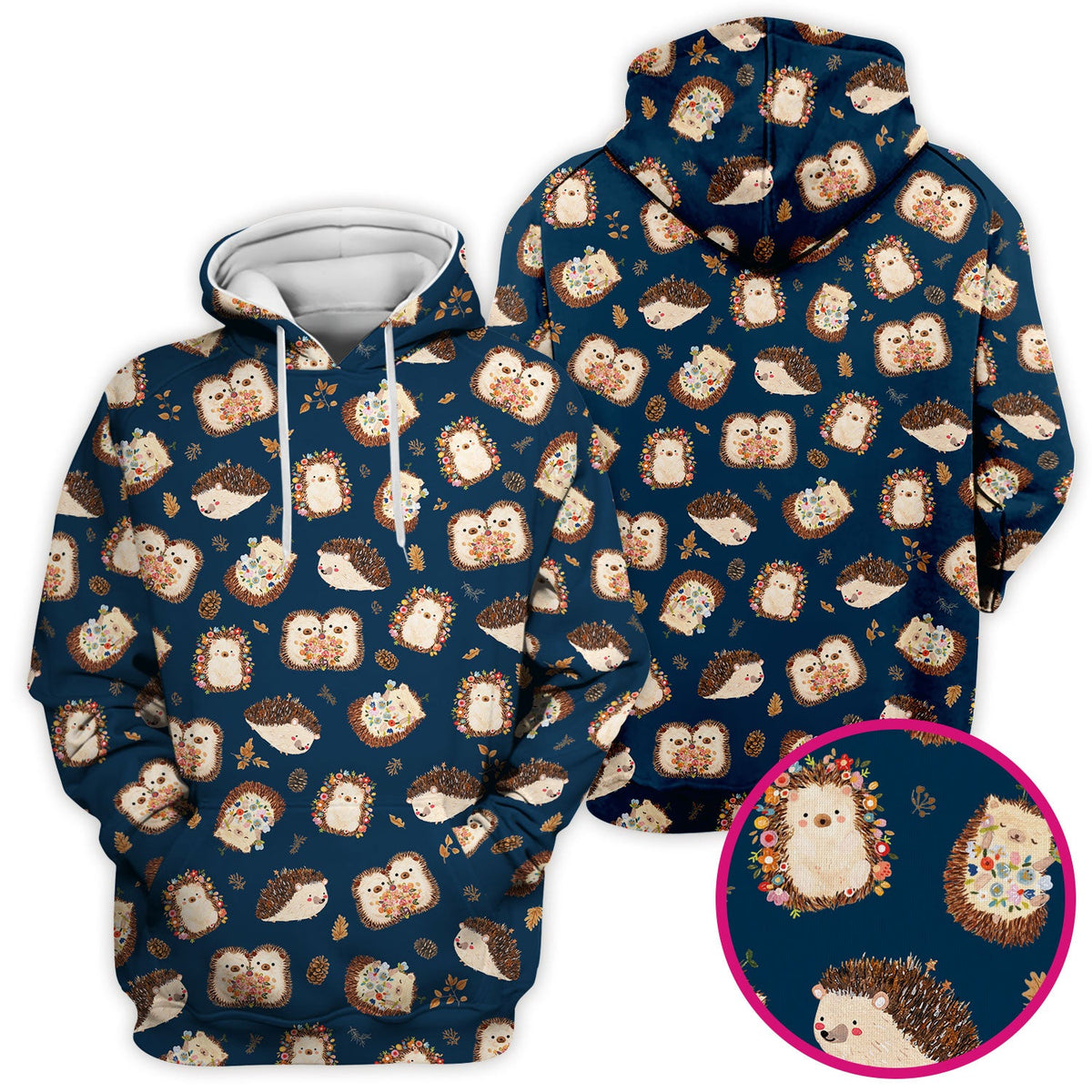 Hedgehog Floral Nurse Scrub Top