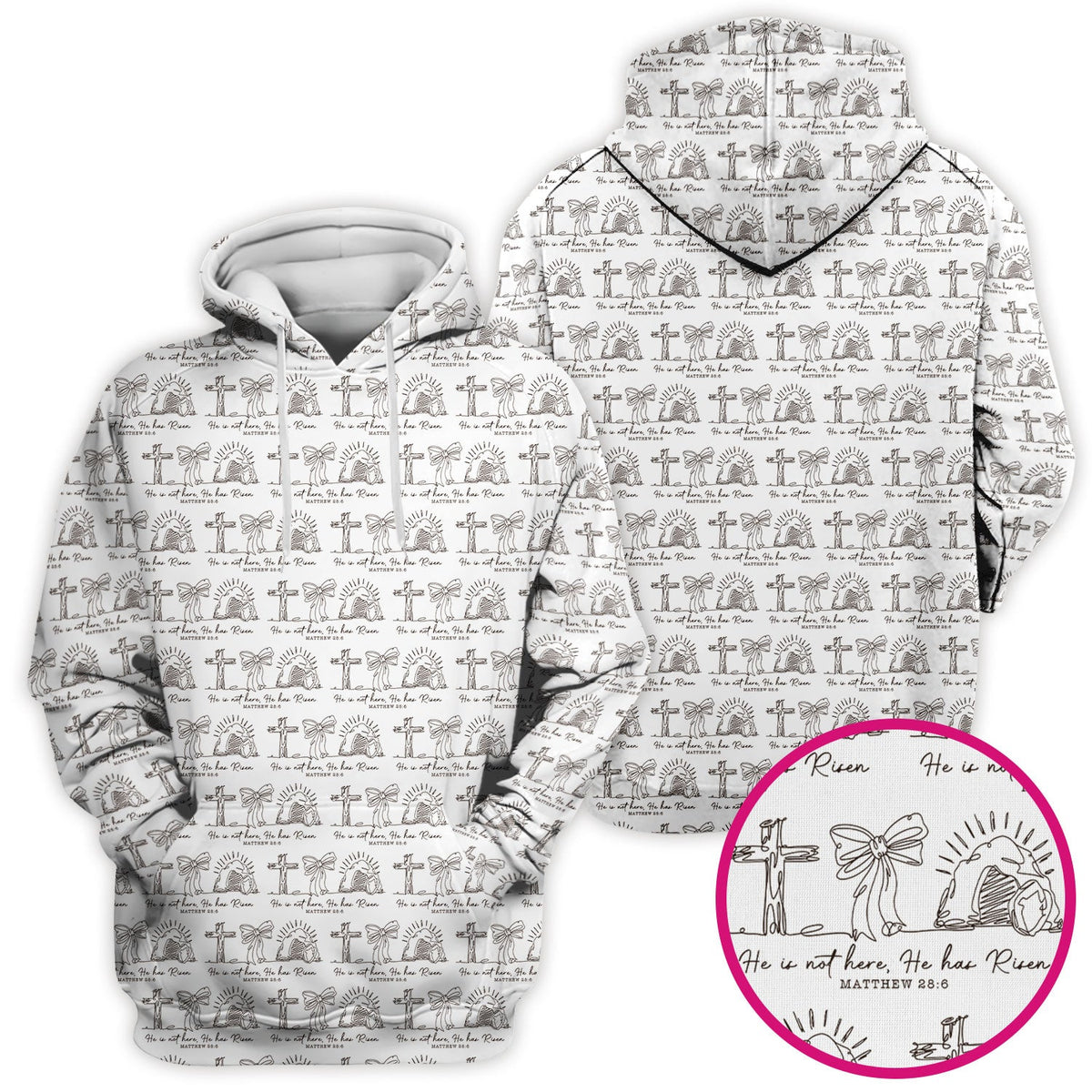 Christian Cross He Is Risen Pattern Scrubs Top, Comfortable Scrubs for Nurses