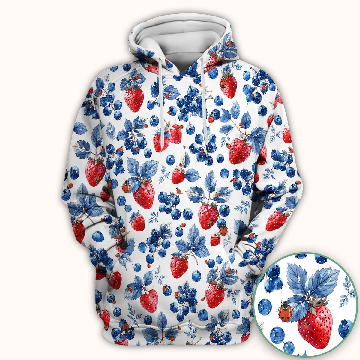 Strawberry Blueberry Ladybug Nurse Scrub Top
