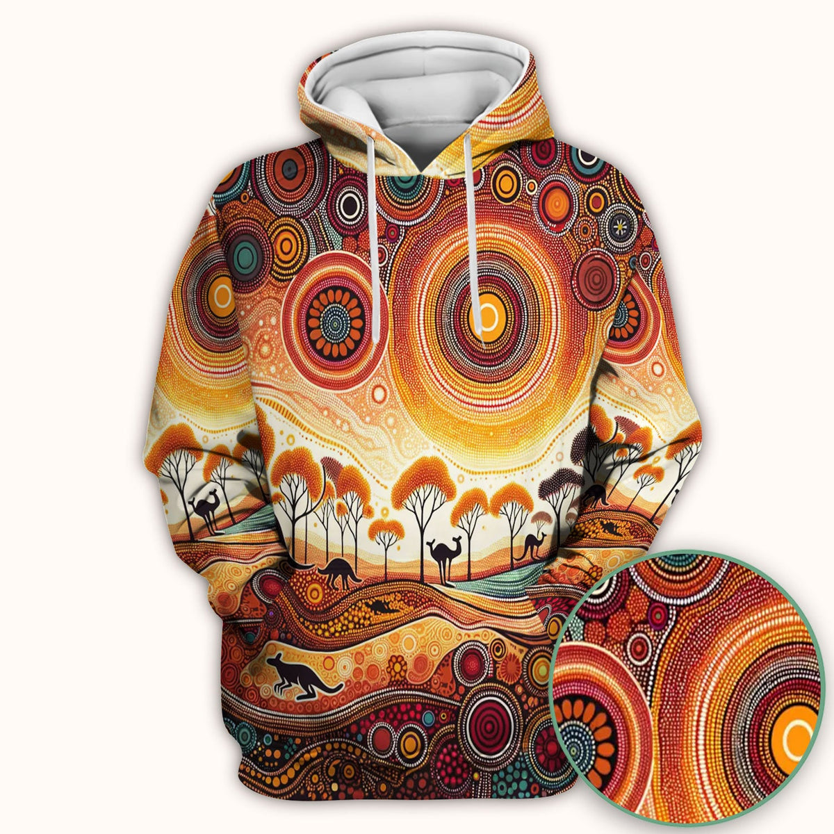 Aboriginal Kangaroo Art Nurse Scrub Top, Comfortable Scrubs for Nurses