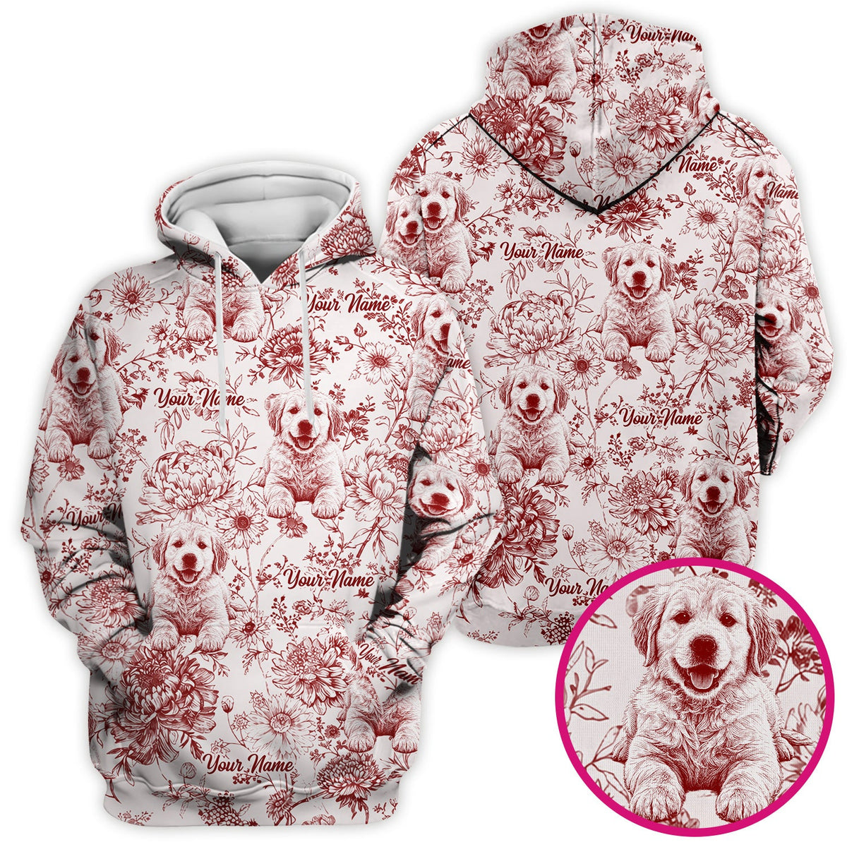 Personalized Pet Photo Floral Nurse Scrub Top