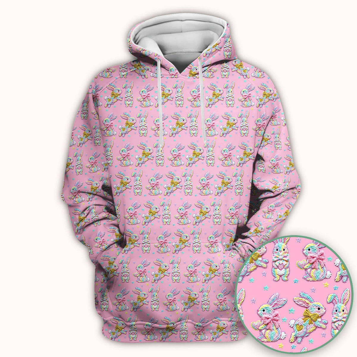 Cartoon Bunny Nurse Scrub Top - Easter Gift