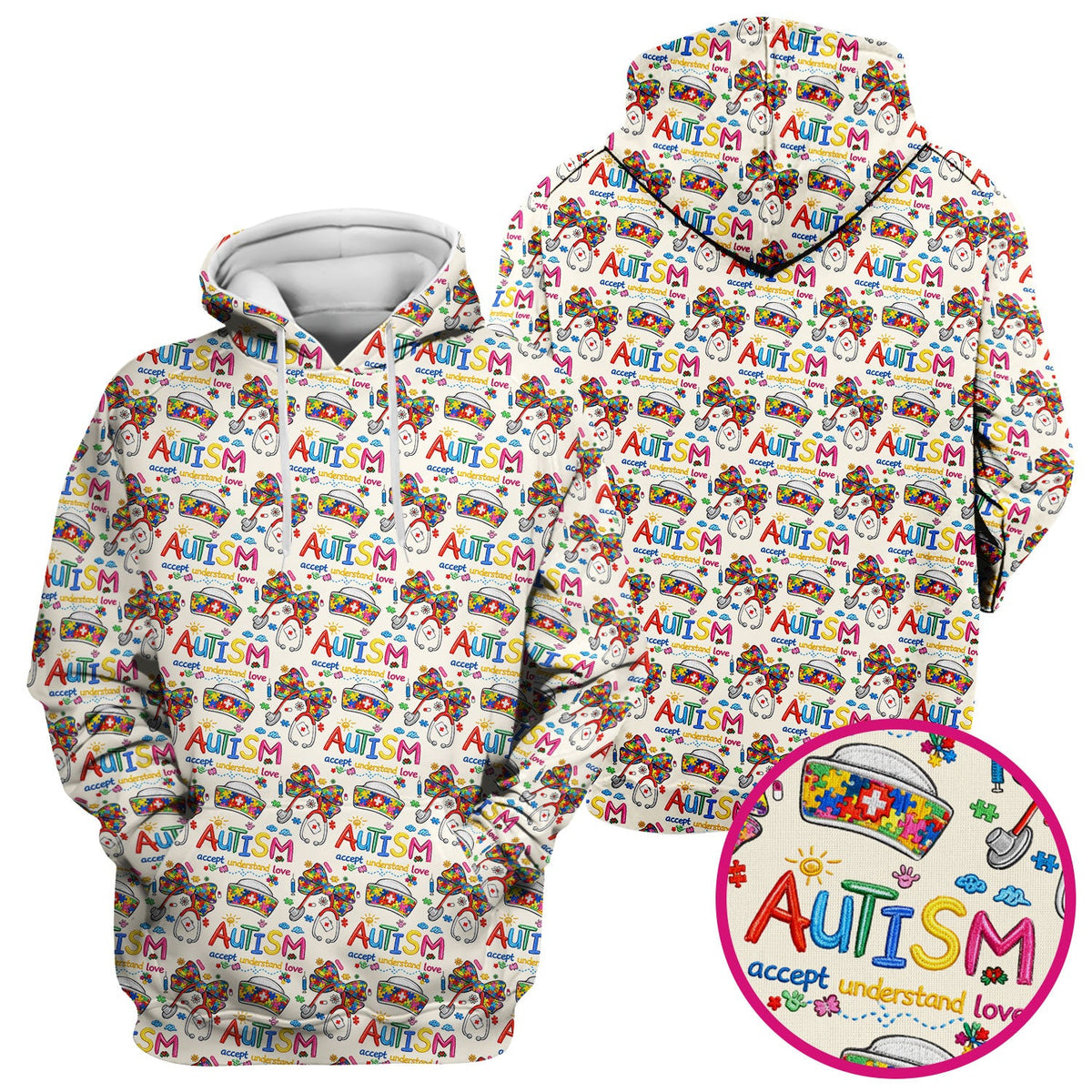 Autism Awareness Accept Understand Love Nurse Scrub Top