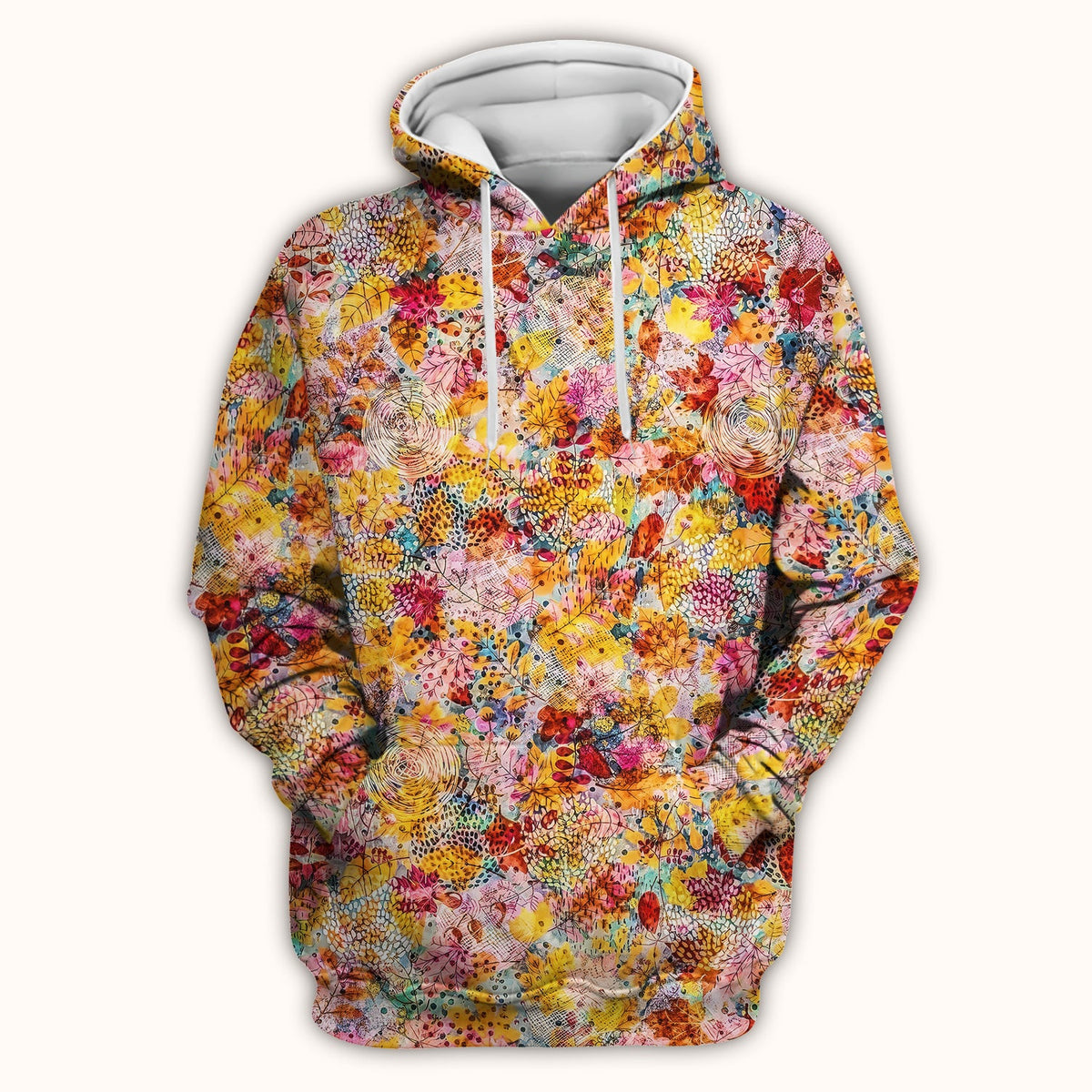 Autumn Floral Leaves Nurse Scrub Top