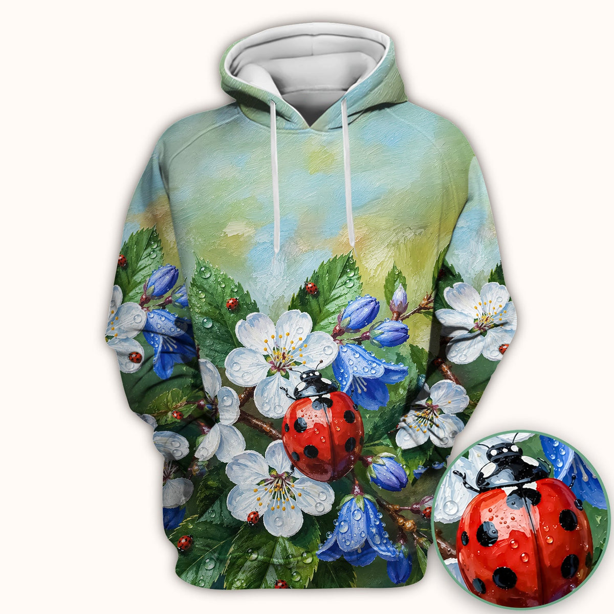 Ladybug Blossom Garden Nurse Scrub Top