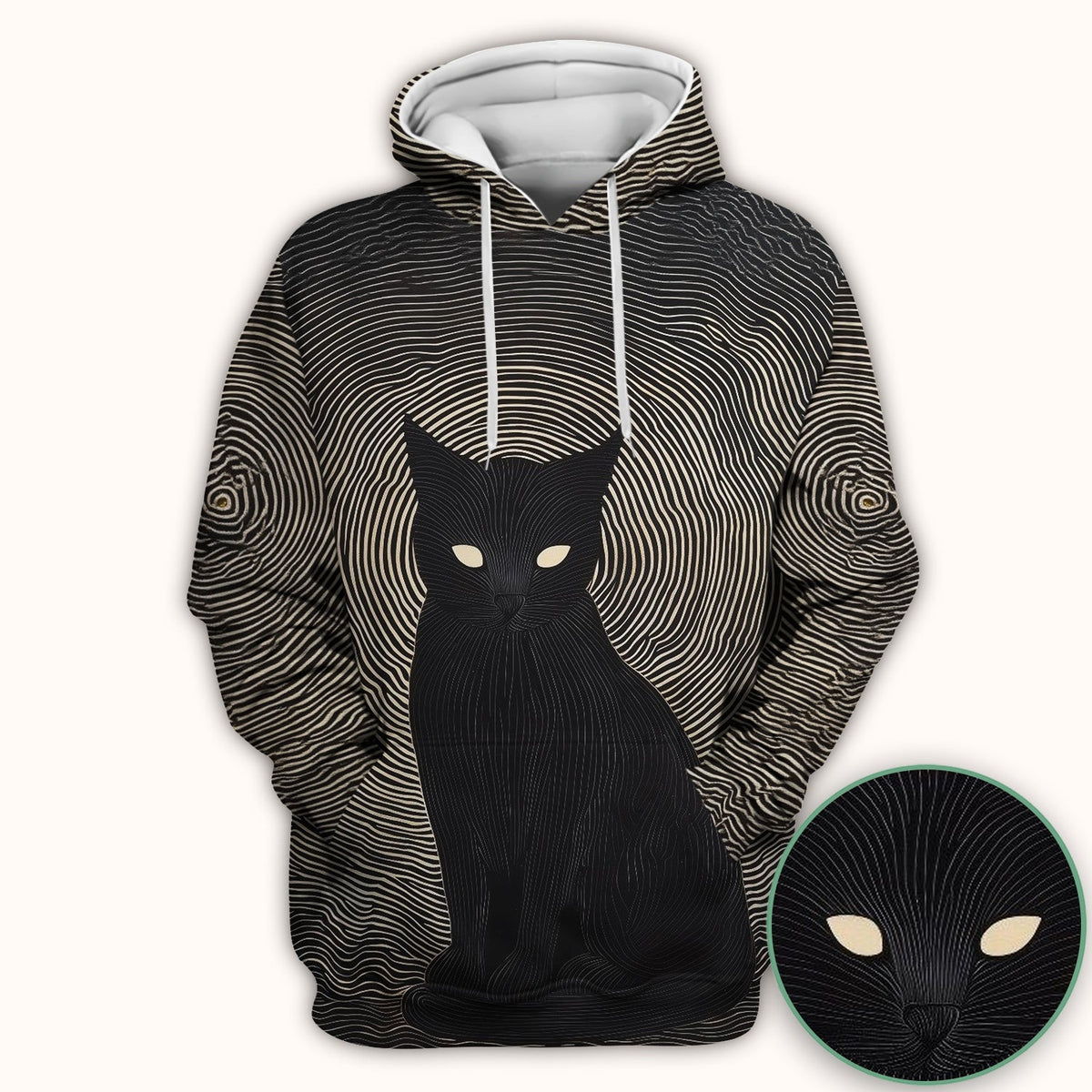 Black Cat Line Art Print Scrub Top, Comfortable Scrubs for Nurses