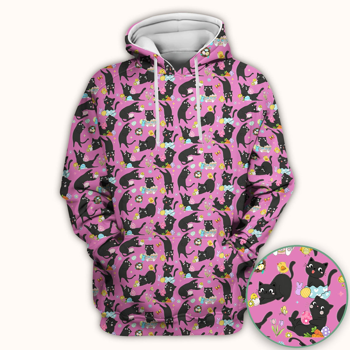 Black Cat Easter Egg Nurse Scrub Top