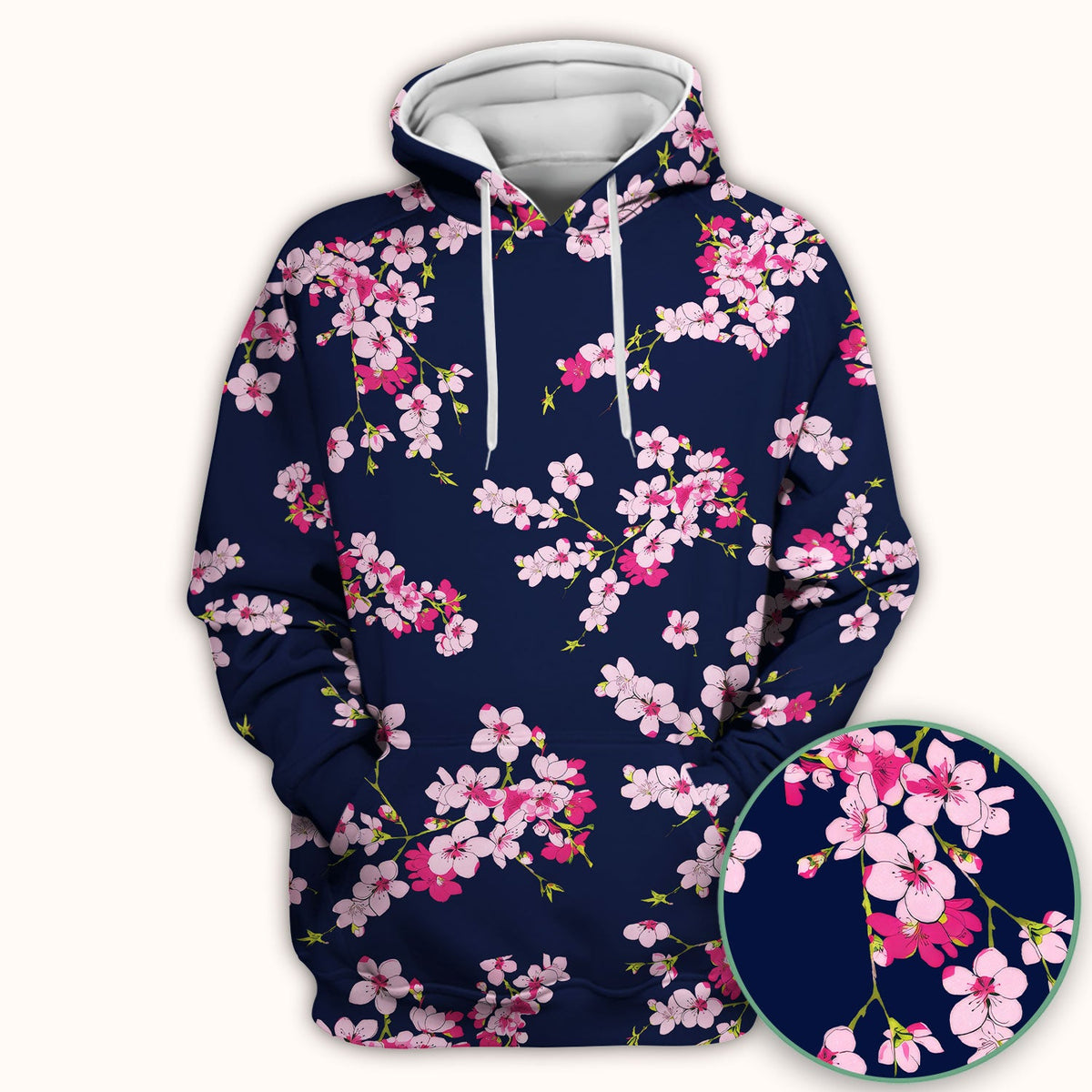 Elegant Cherry Blossom Nurse Scrub Top