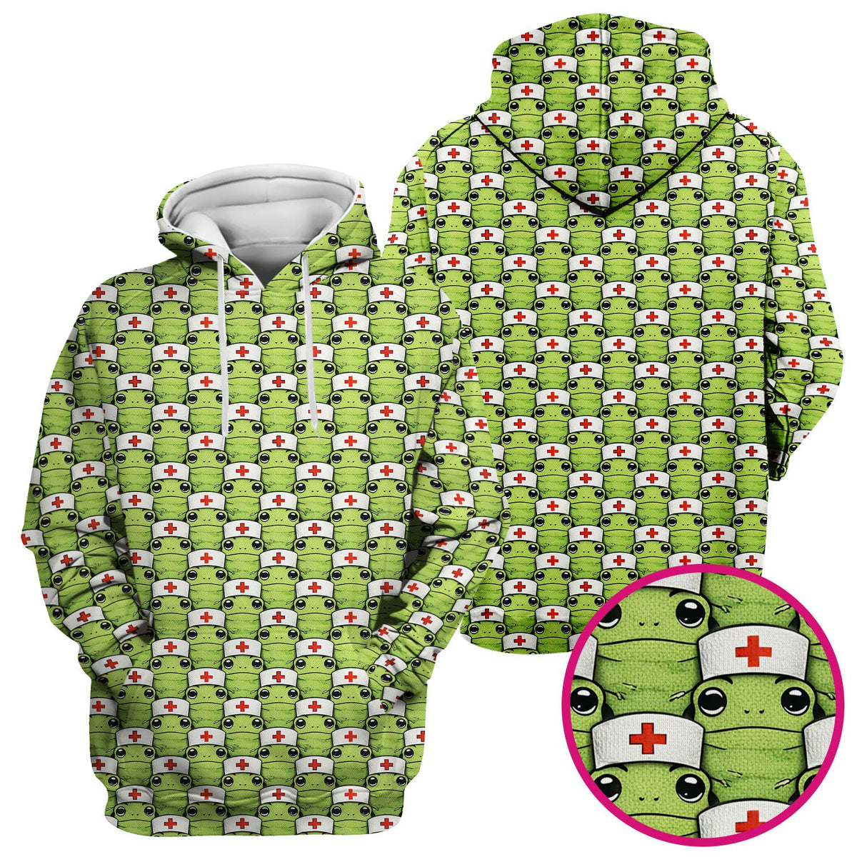 Green Frog Nurse Scrub Top