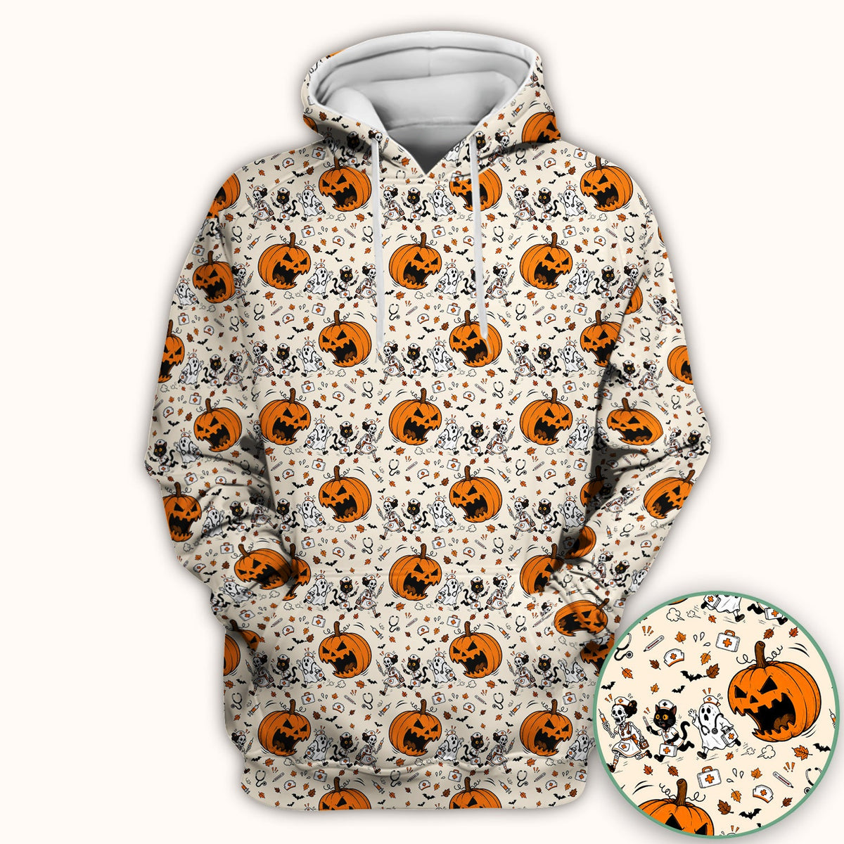 Pumpkin Chasing Nurse Scrub Top - Halloween Gift