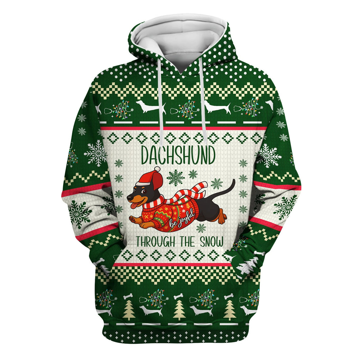 Wiener Dog Through The Snow Christmas Nurse Scrub Top