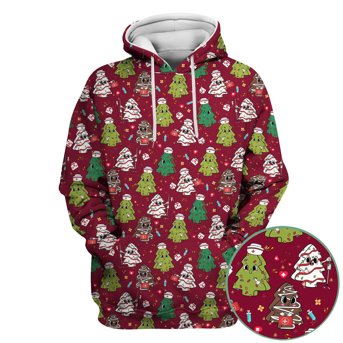 Christmas Tree Nurse Scrub Top