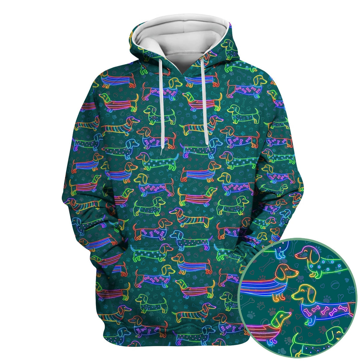 Neon Wiener Dog Nurse Scrub Top