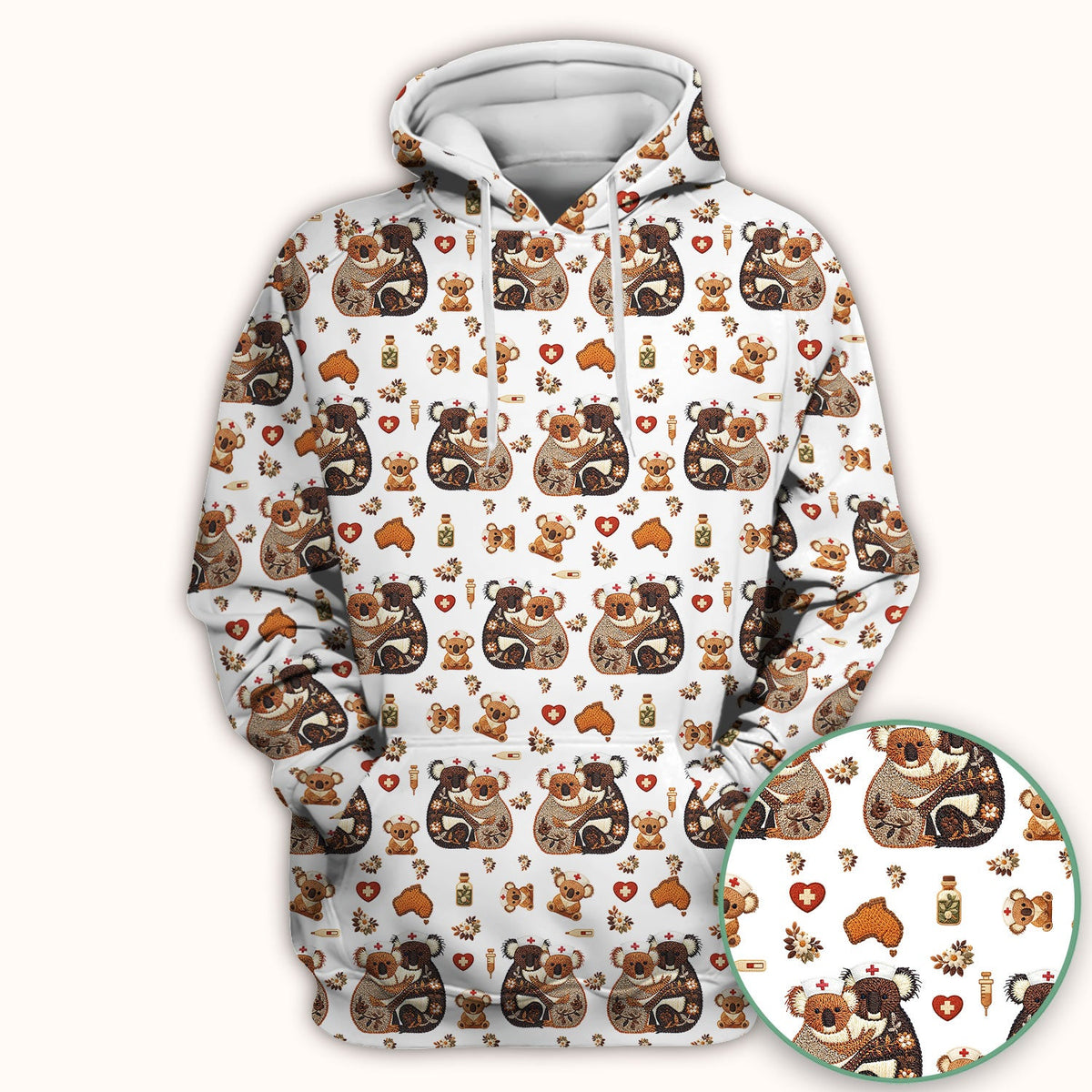 Koala Nurse Scrub Top - Valentines Day Gift