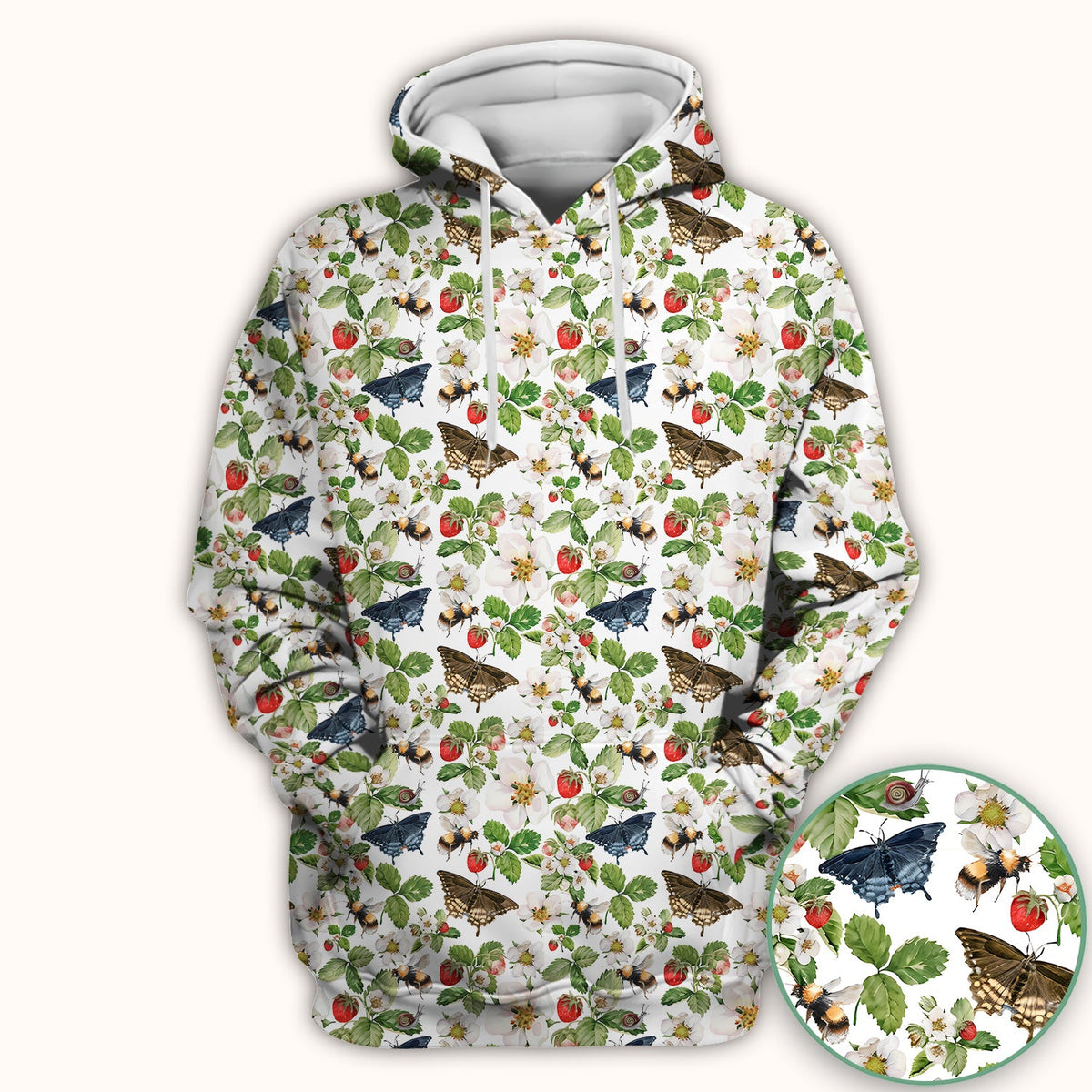 Strawberry Butterfly Garden Nurse Scrub Top