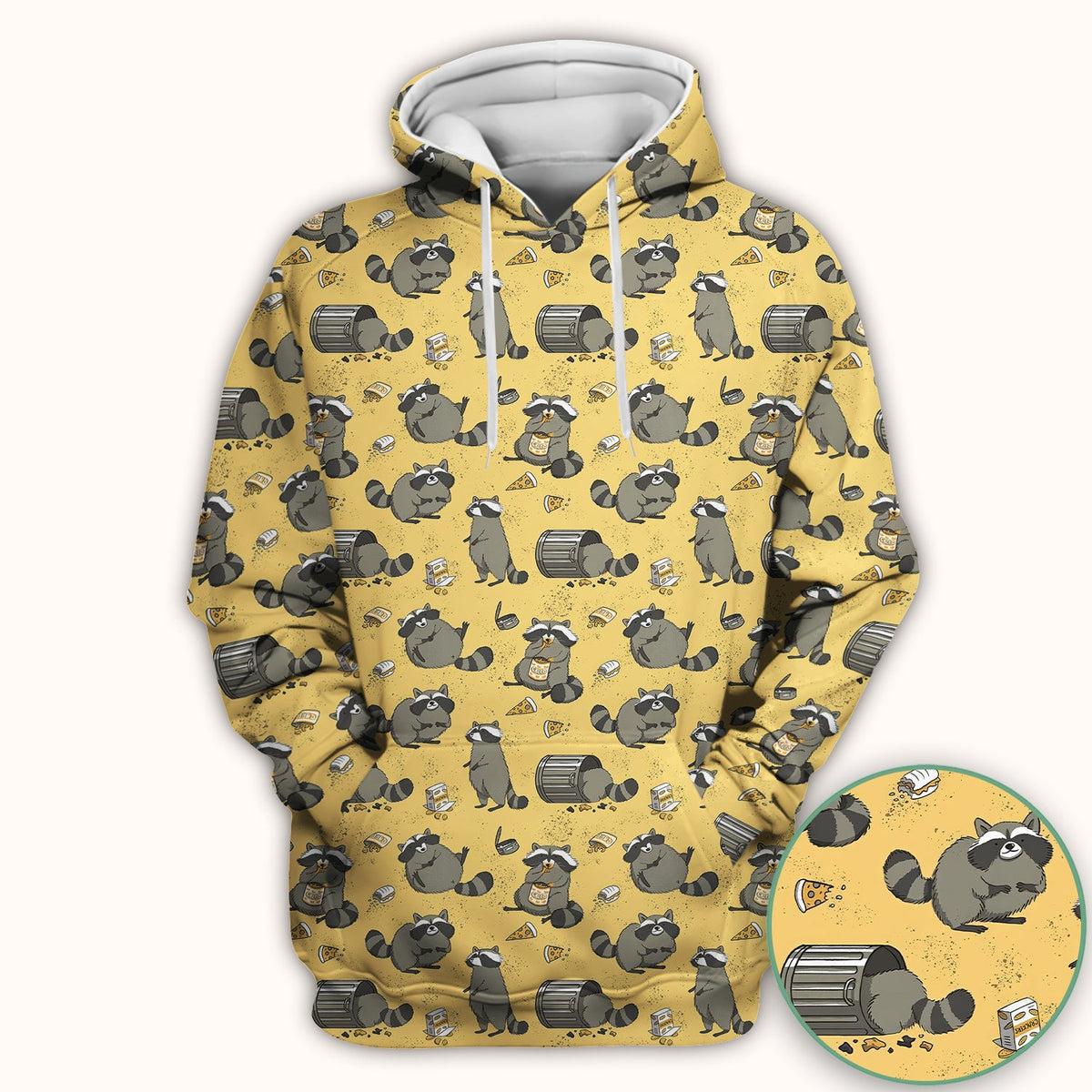 Raccoon Snack Trash Can Nurse Scrub Top