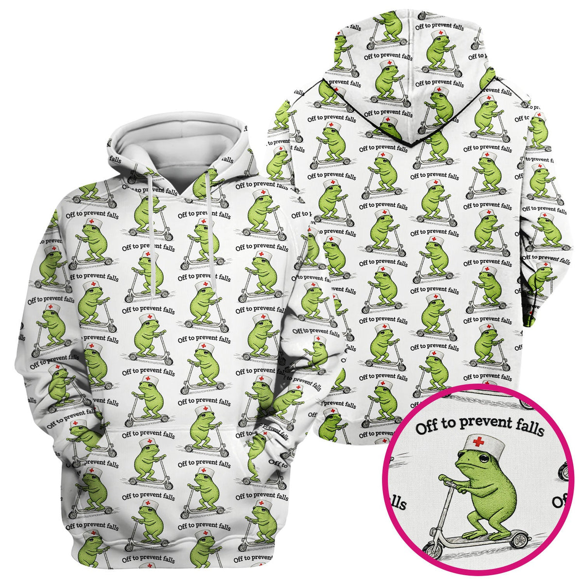 Funny Nurse Scrub Top, Off To Prevent Falls Nursing Shirt, Breathable Fabrics Nursing Uniform