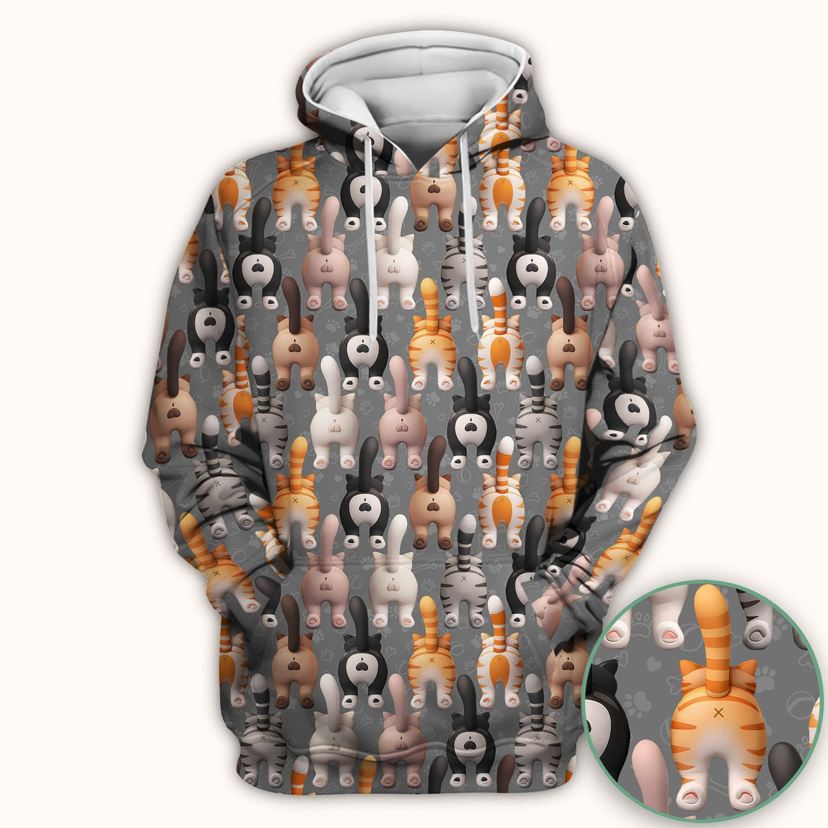 Cat Butt Paw Print Nurse Scrub Top