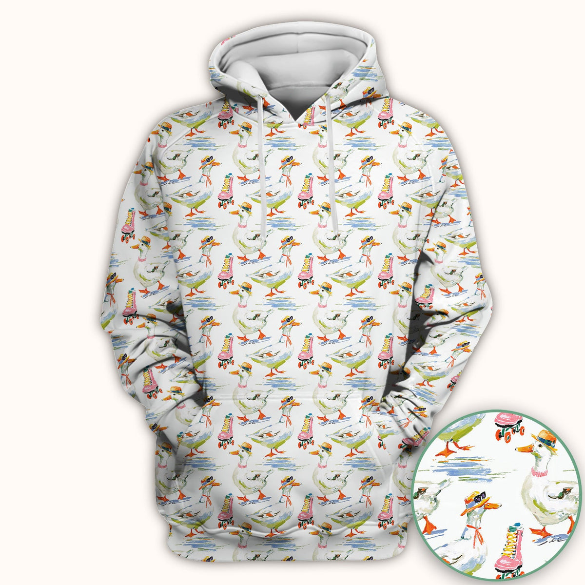 Roller Skating Goose Nurse Scrub Top