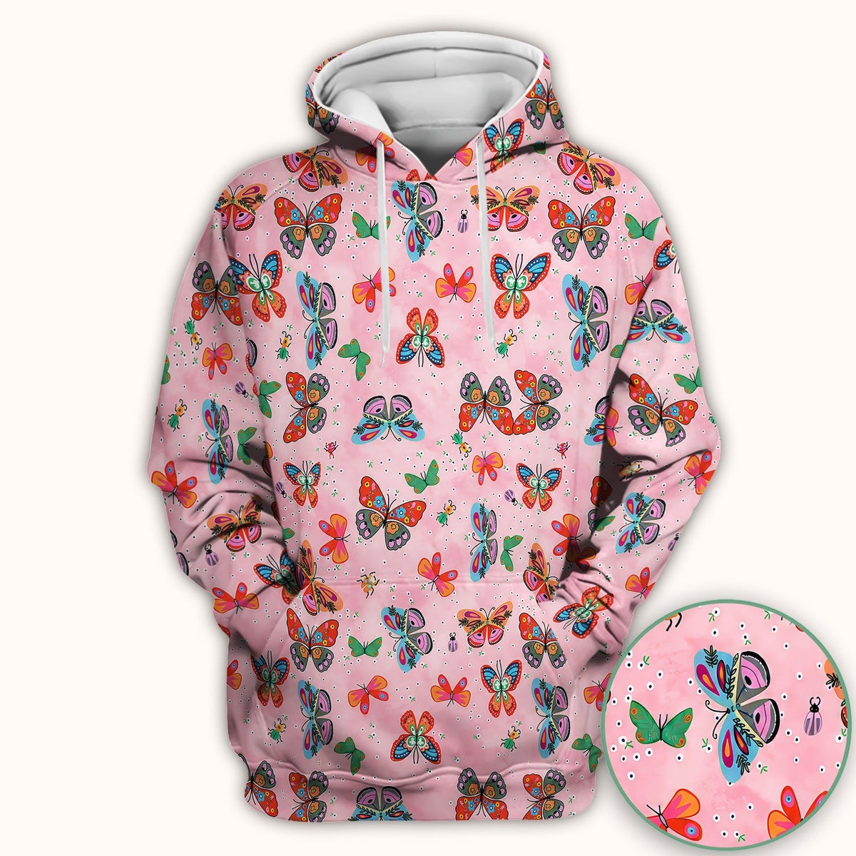 Colorful Butterfly Garden Nurse Scrub Top