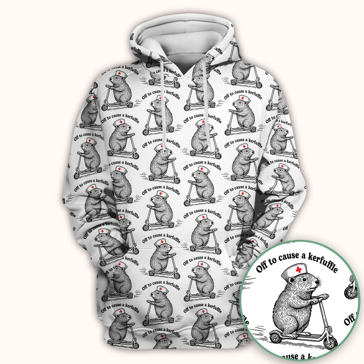 Mouse Scooter Nurse Scrub Top