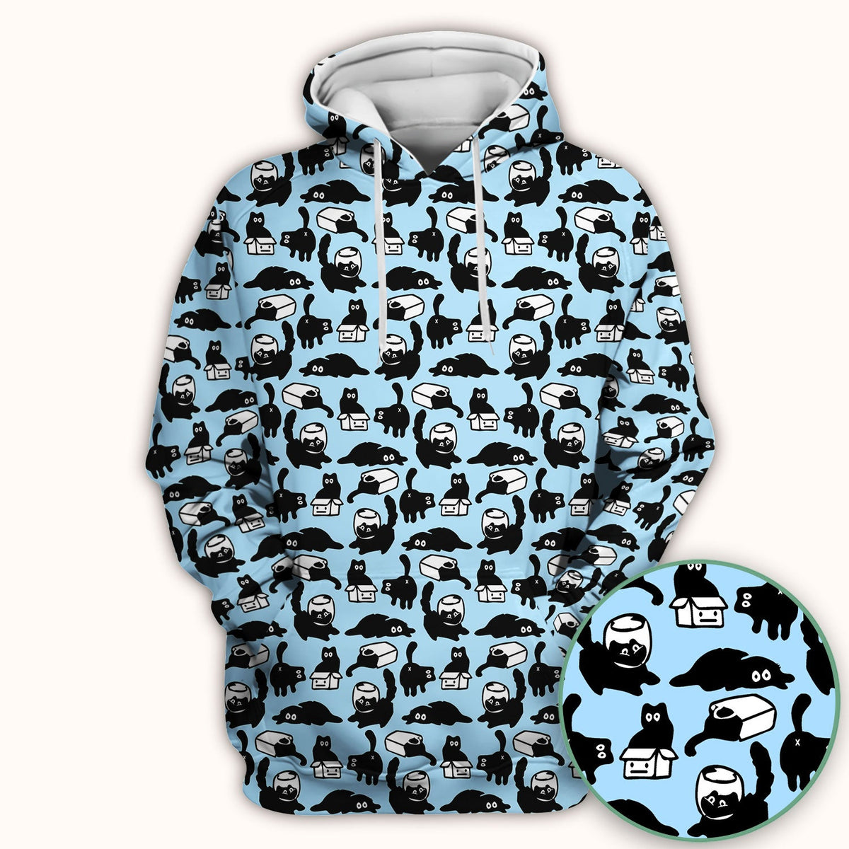 Dark Playful Cat Nurse Scrub Top