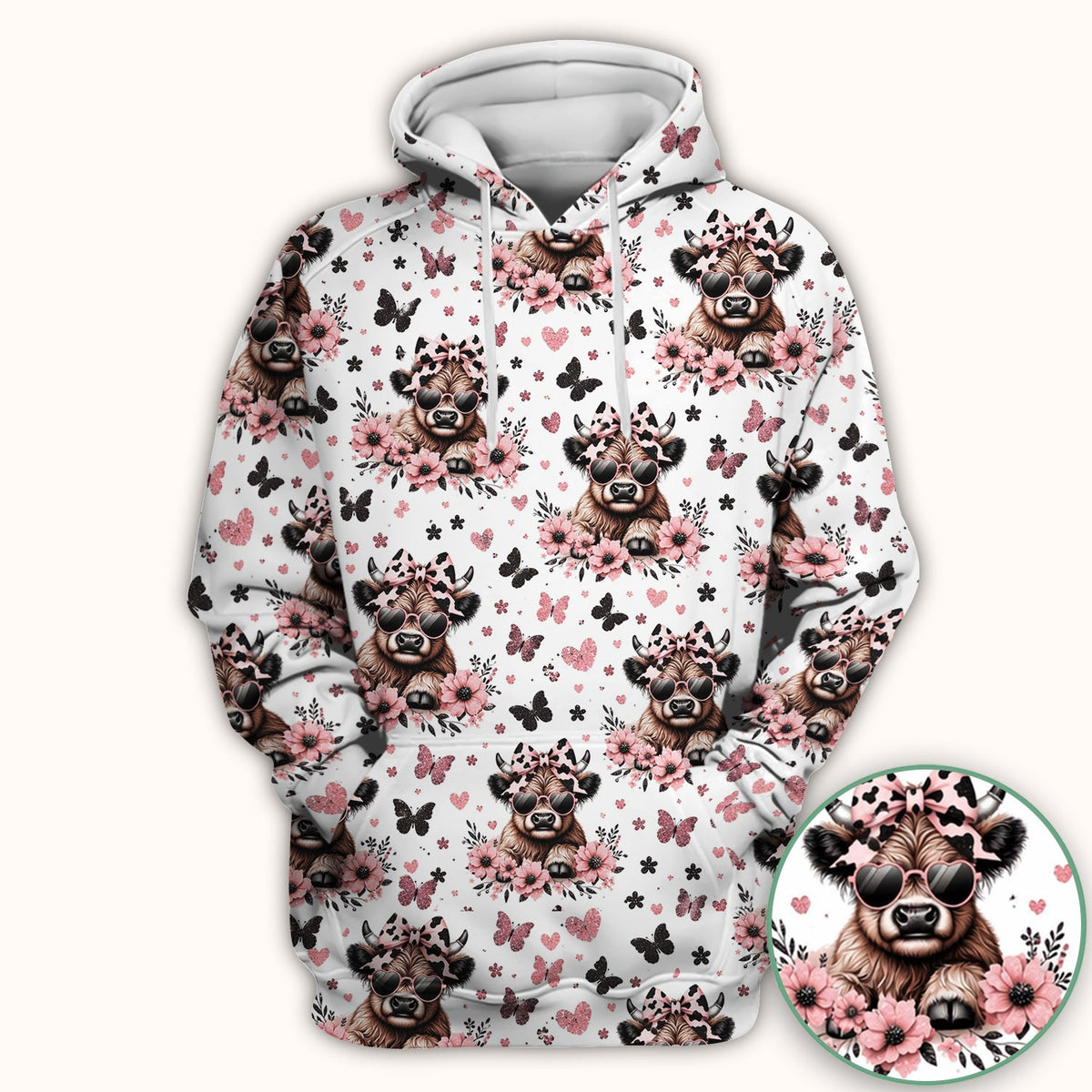 Cow Heart Sunglasses Nurse Scrub Top