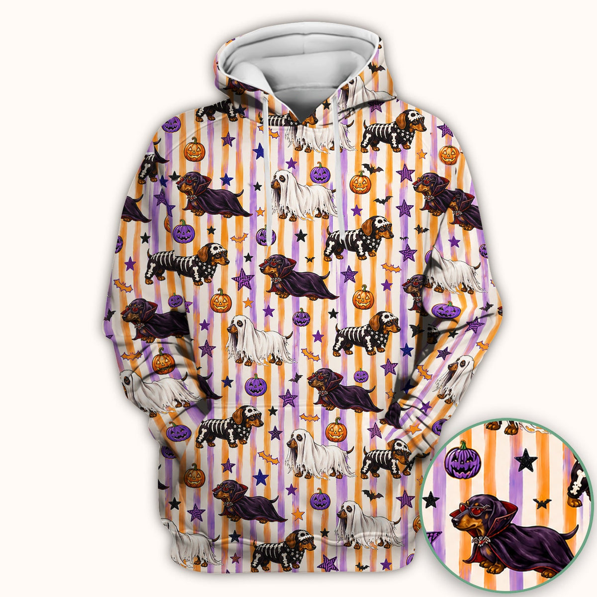 Dachshund Stripe Nurse Scrub Top - Halloween Gift