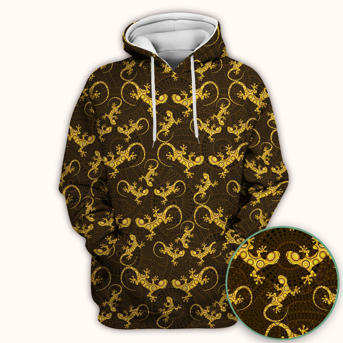 Australian Gecko Dot Art Inspired Medical Scrub Top - Women Uniform