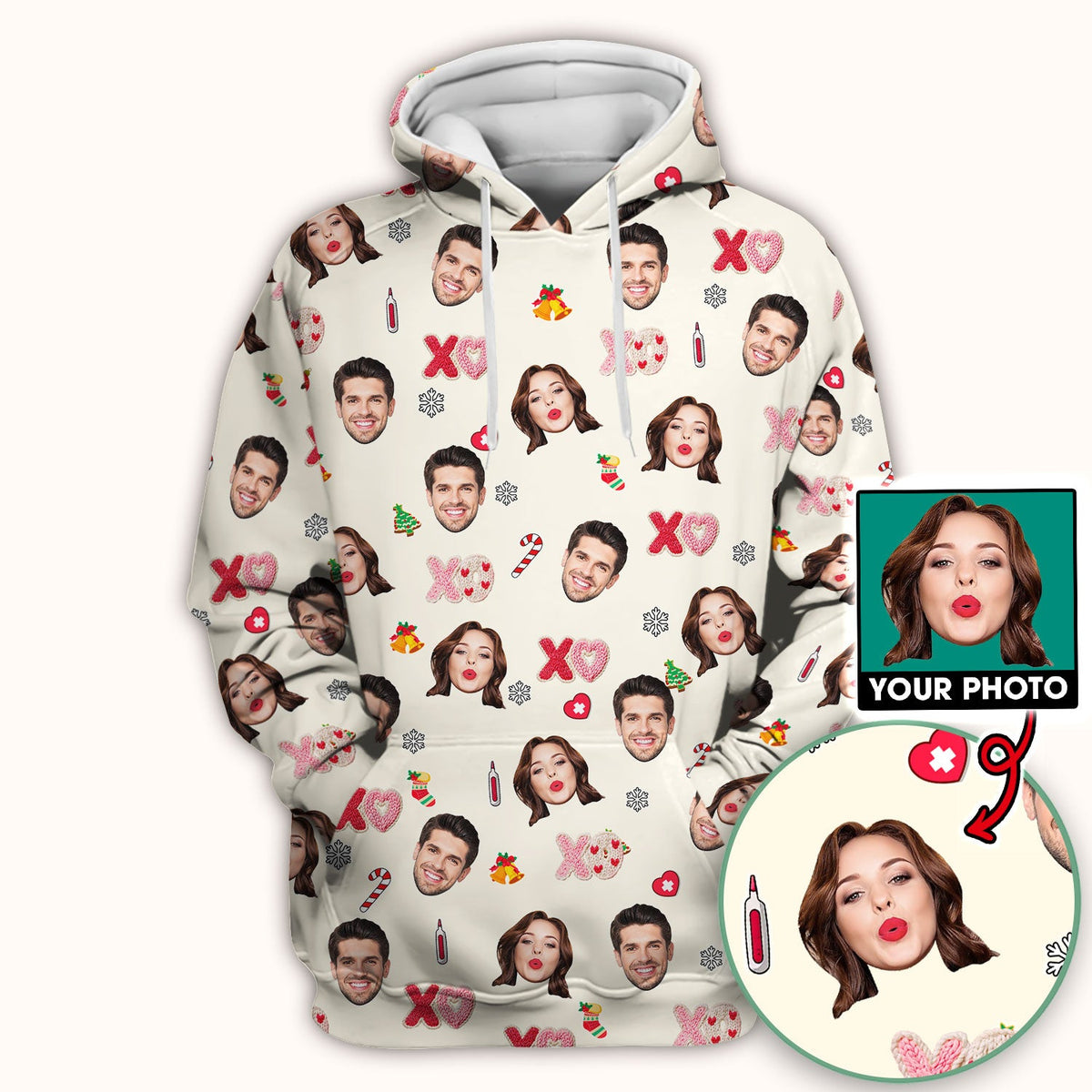 Personalized Photo Face Nurse Scrub Top