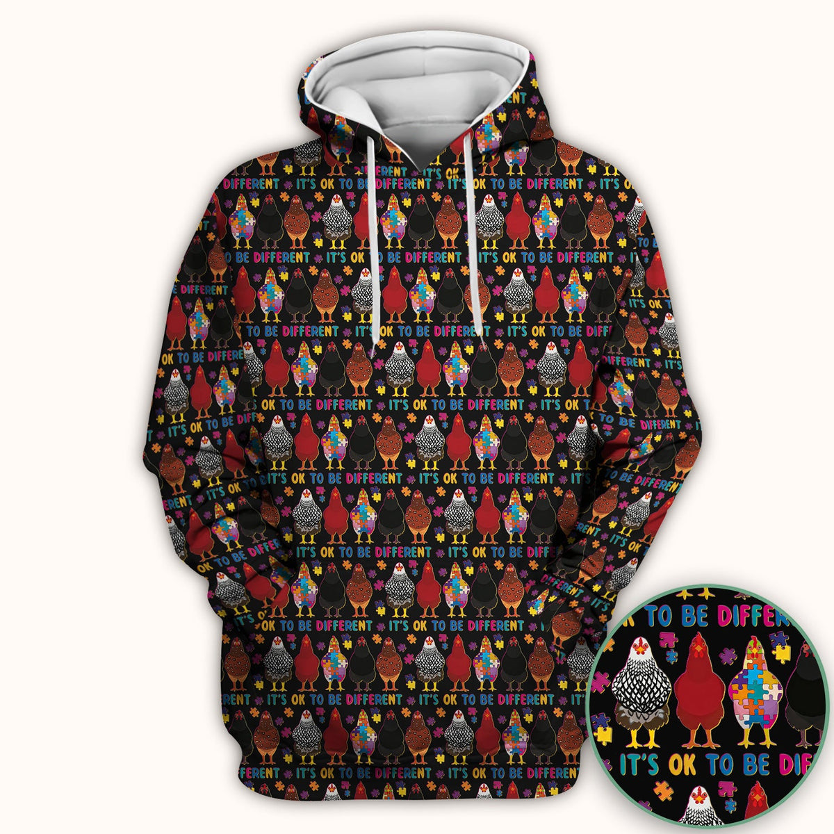 Autism Chicken It's OK To Be Different Nurse Scrub Top