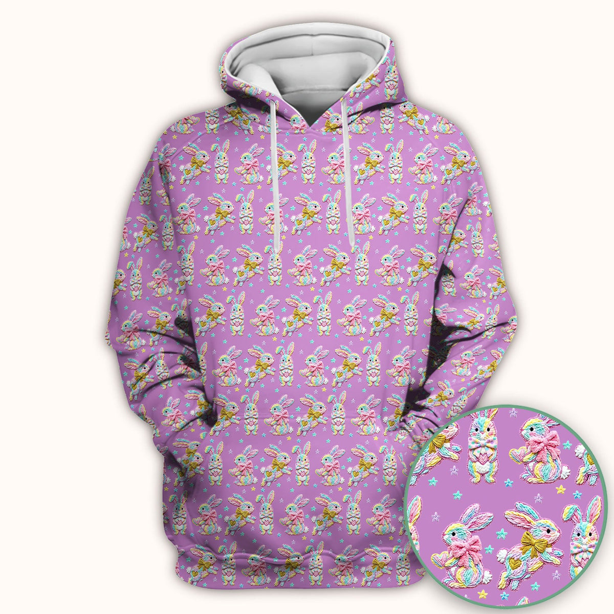 Cartoon Bunny Nurse Scrub Top - Easter Gift