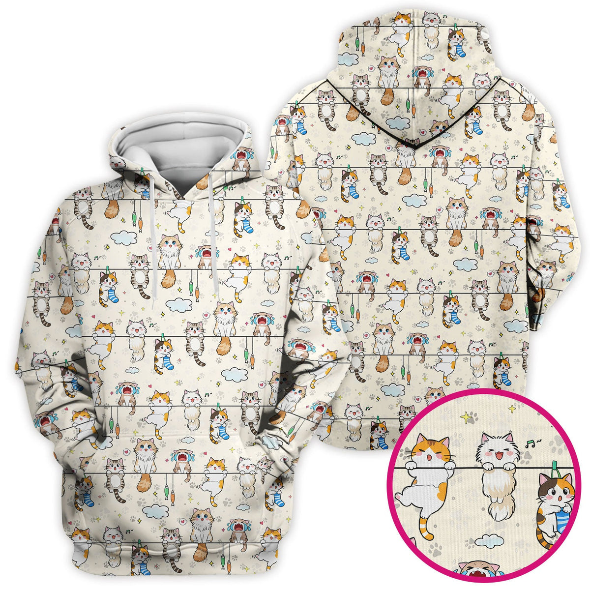 Cats With Cute Expressions Nurse Scrub Top
