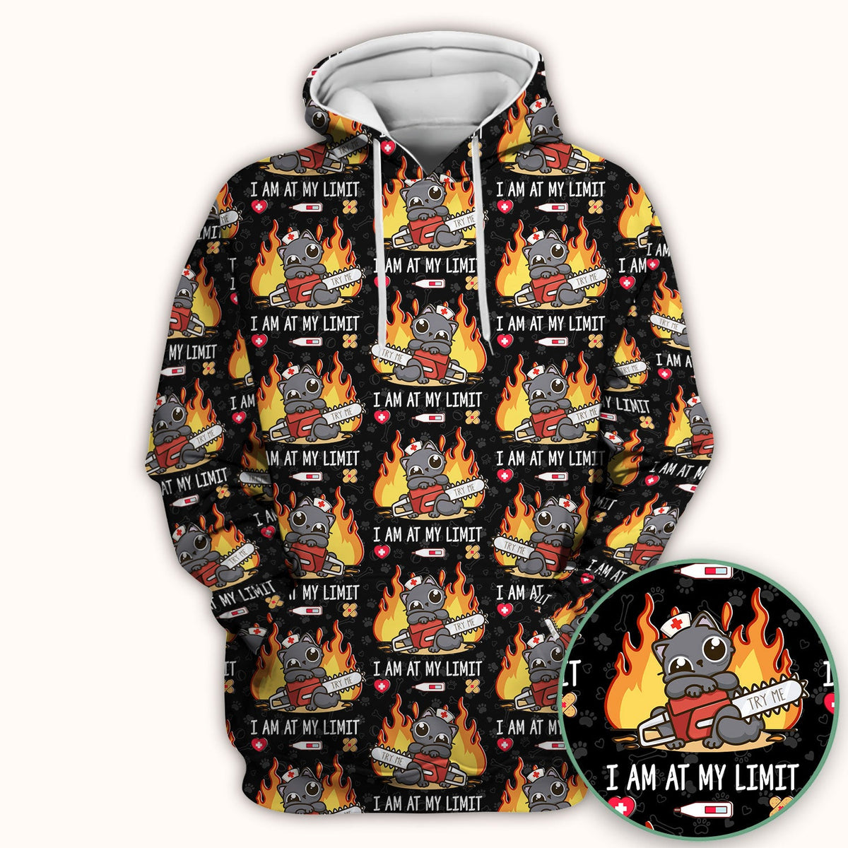 Cat I Am At My Limit Nurse Scrub Top