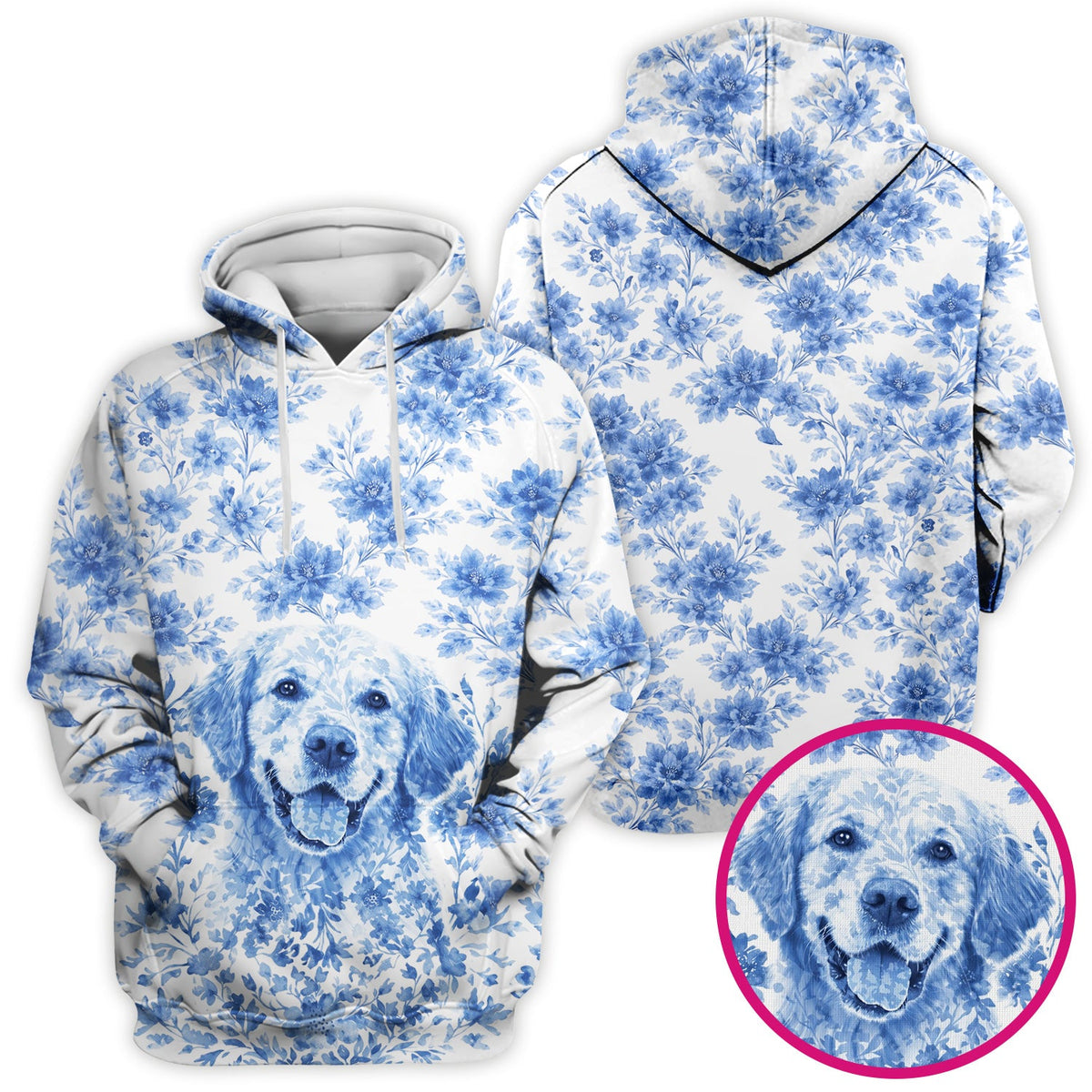 Personalized Pet Photo Floral Scrub Top