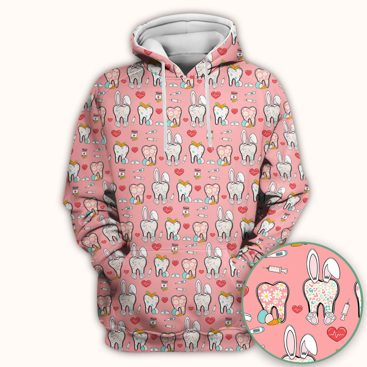 Easter Bunny Dentist Nurse Scrub Top