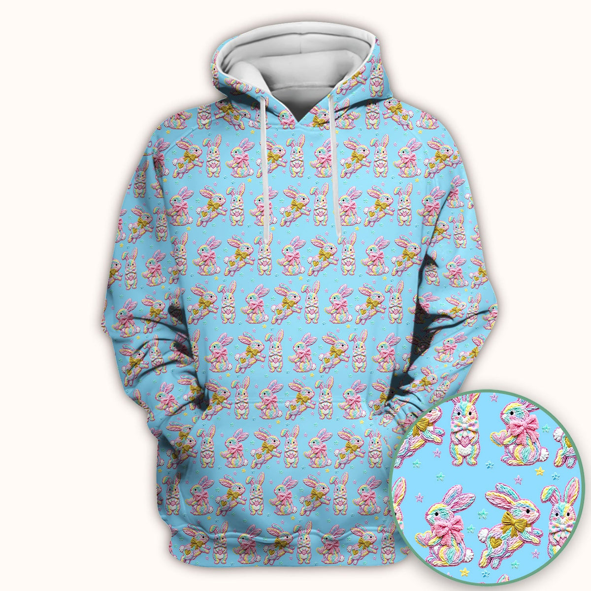 Cartoon Bunny Nurse Scrub Top - Easter Gift