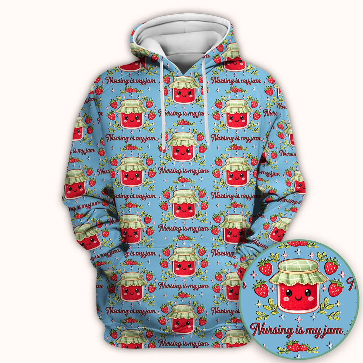 Strawberry Jam Nurse Scrub Top