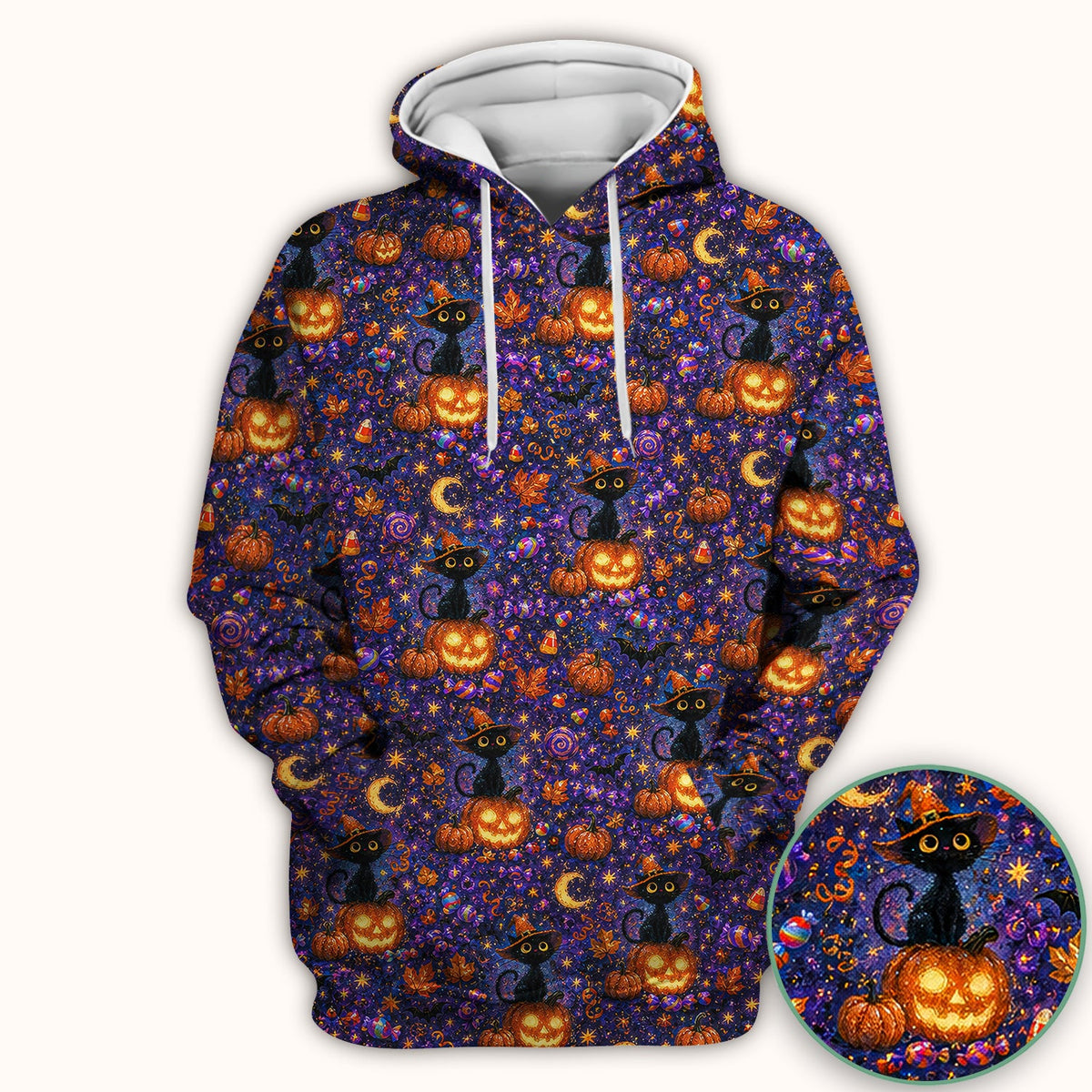 Mystical Witch Cat Nurse Scrub Top - Halloween Gift