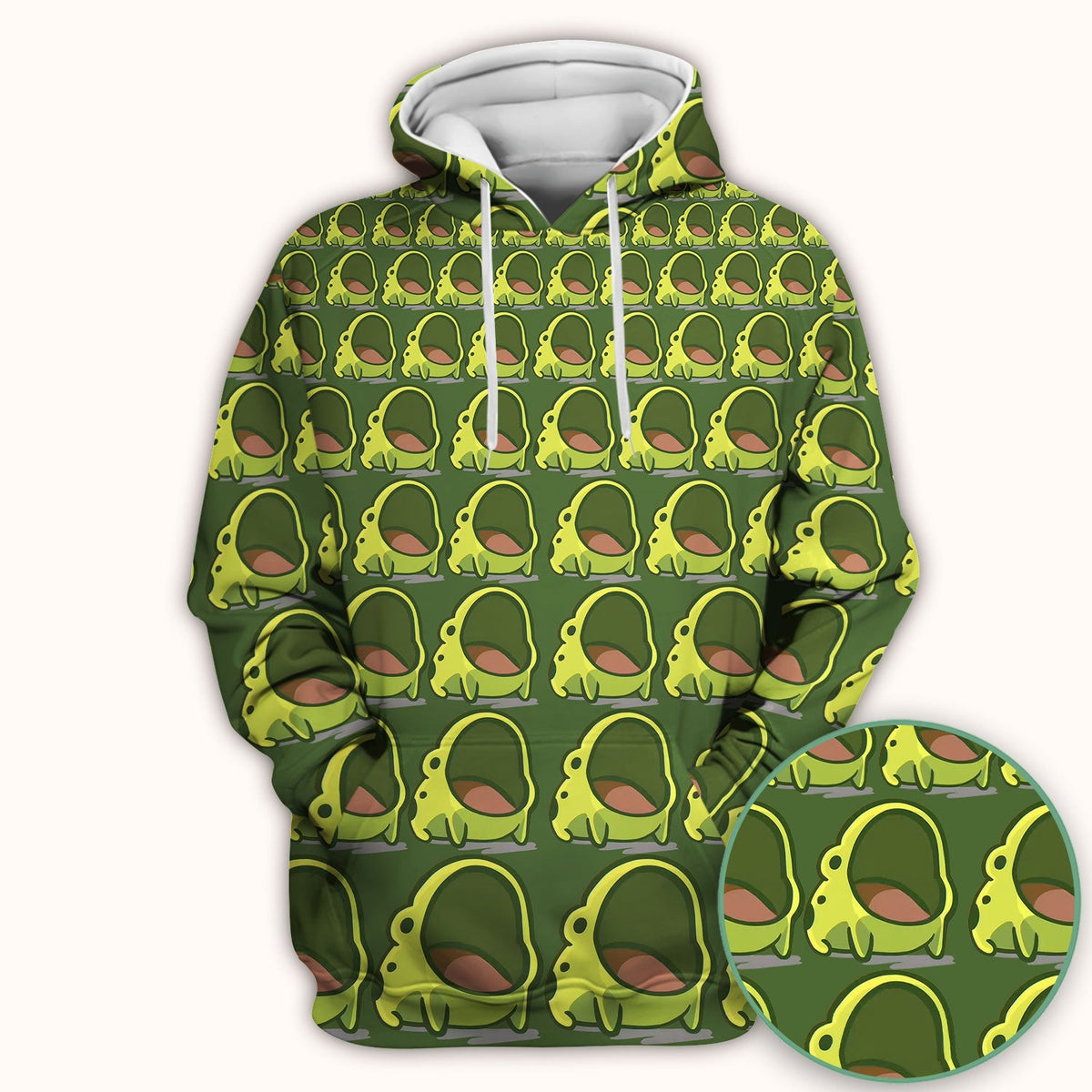 Green Frog Cartoon Nurse Scrub Top