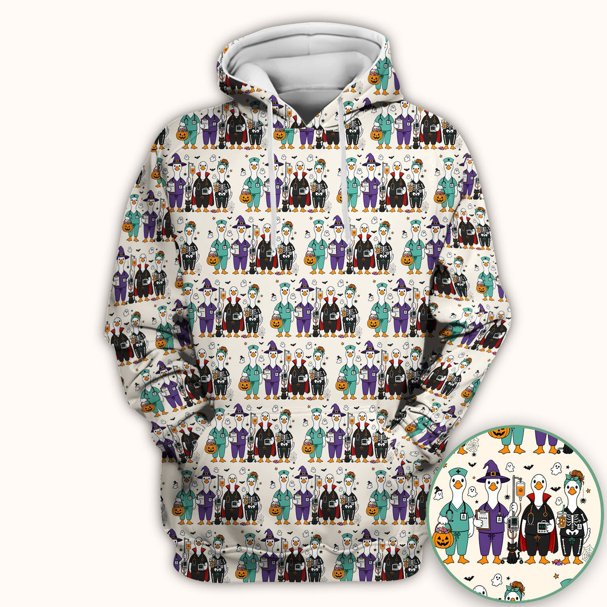 Halloween Goose Nurse Scrub Top