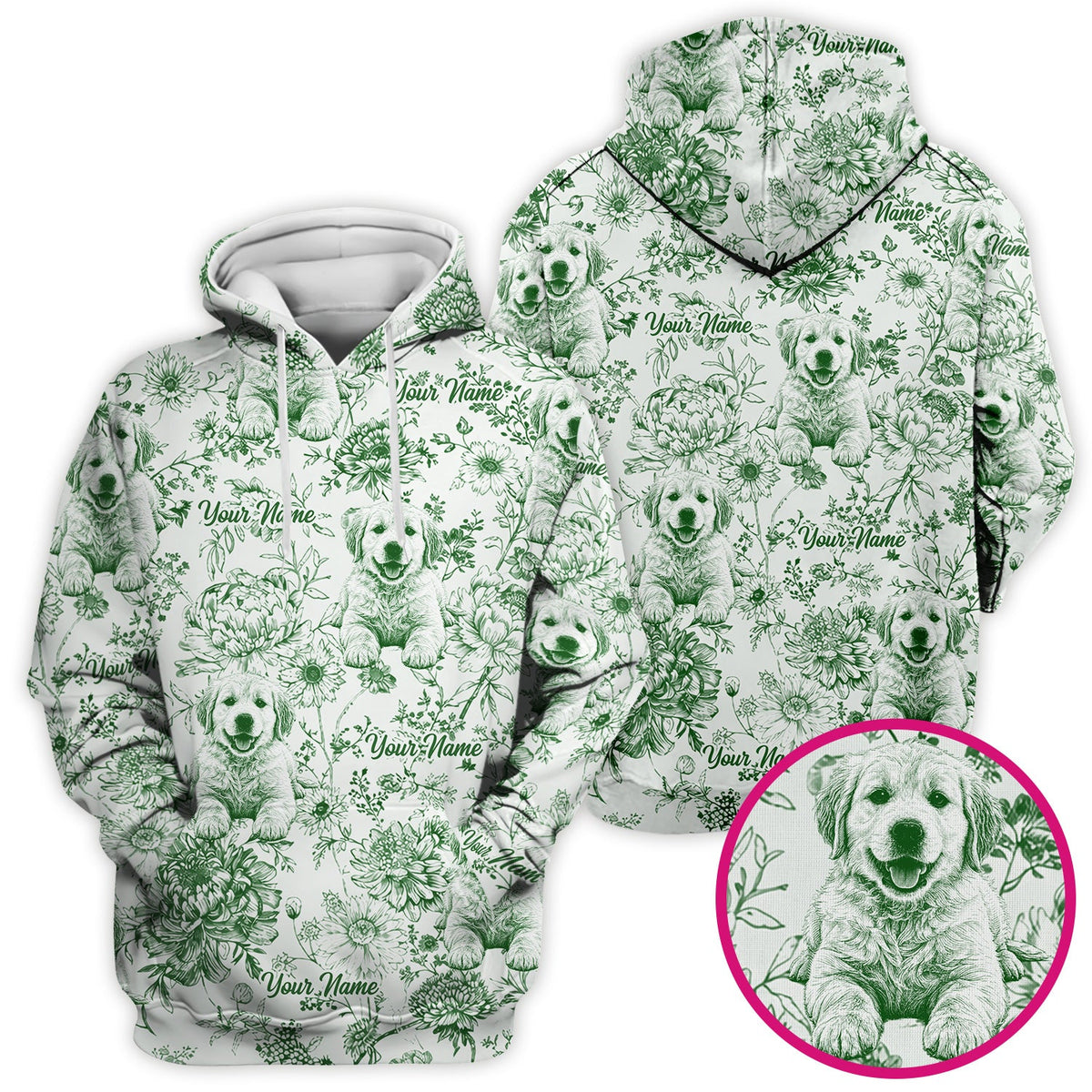 Personalized Pet Photo Floral Nurse Scrub Top